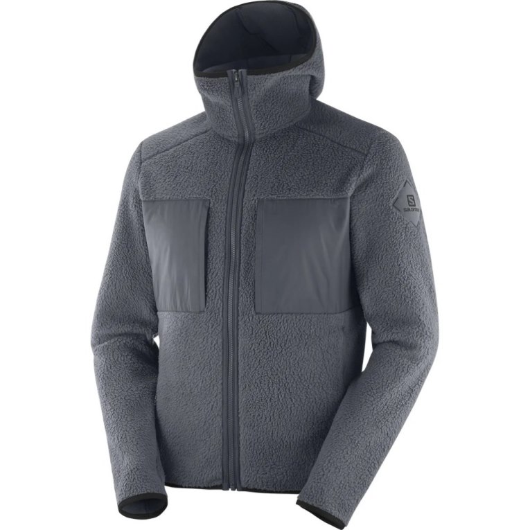 Dark Grey Salomon Essential Warm Teddy Men's Jackets | PH 94230T